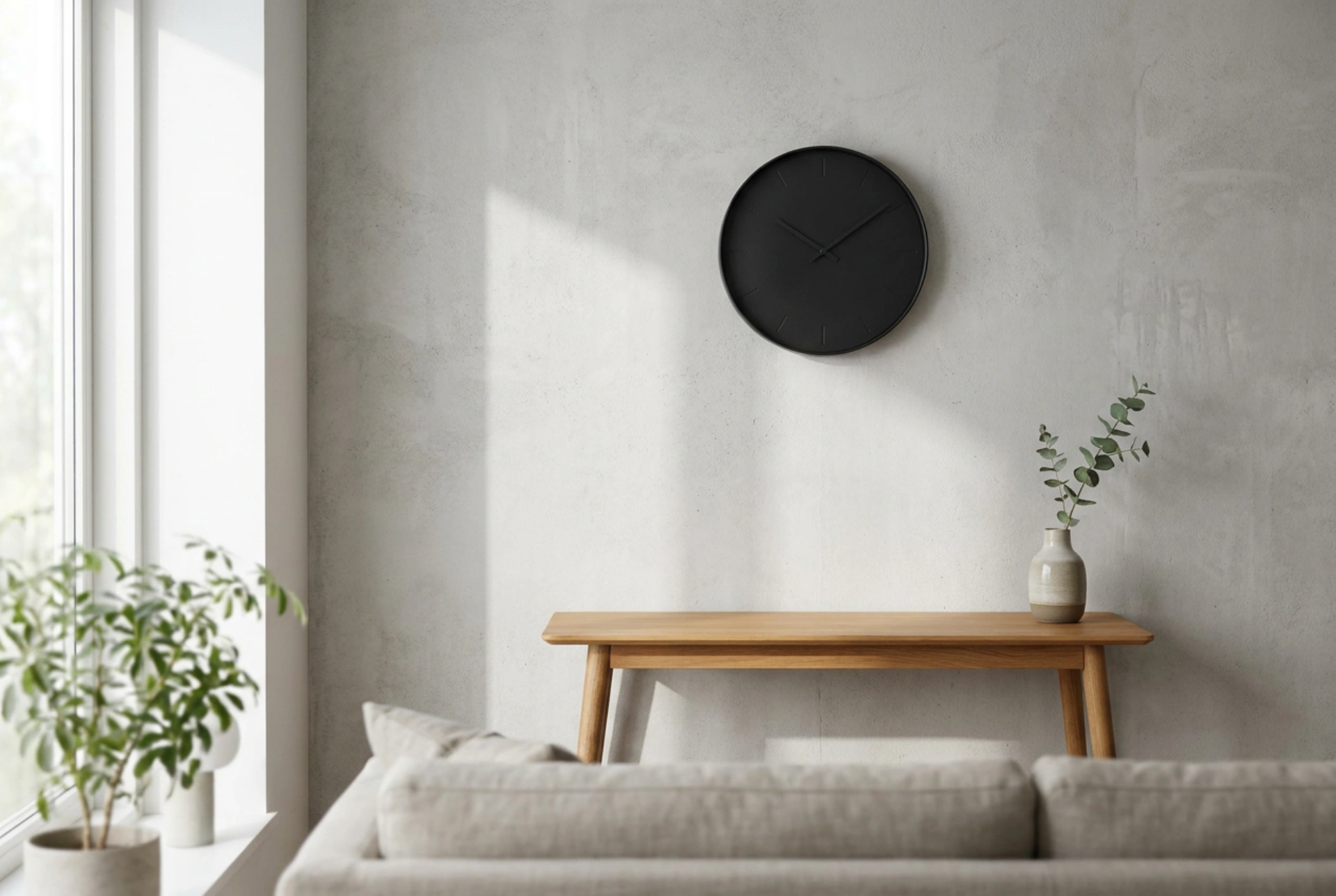 Как да експонираме голям черен часовник в модерен интериор